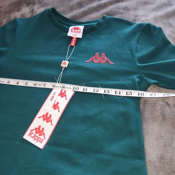 Kappa Authentic Gardavie Sequins Dress Green Pine Asymmetrical Mini Dress Size L - Picture 6 of 8